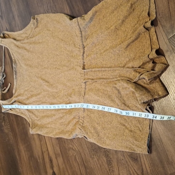 Prana Sustainable Quality Brown Two Tone Stripe Tank Shorts Romper A27 - Picture 4 of 7